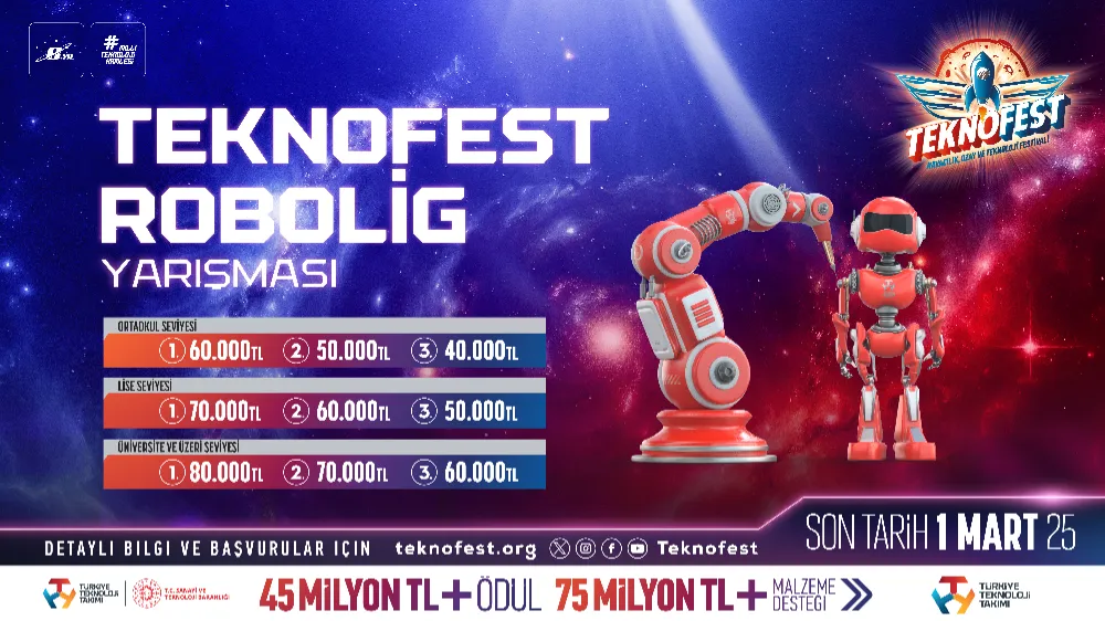 TEKNOFEST Robolig Yarışmasına Başvuru İçin Son 8 Gün!   