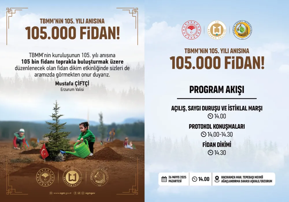 TBMM’NİN105.YILIANISINA105.000FİDANTOPRAKLA BULUŞACAK