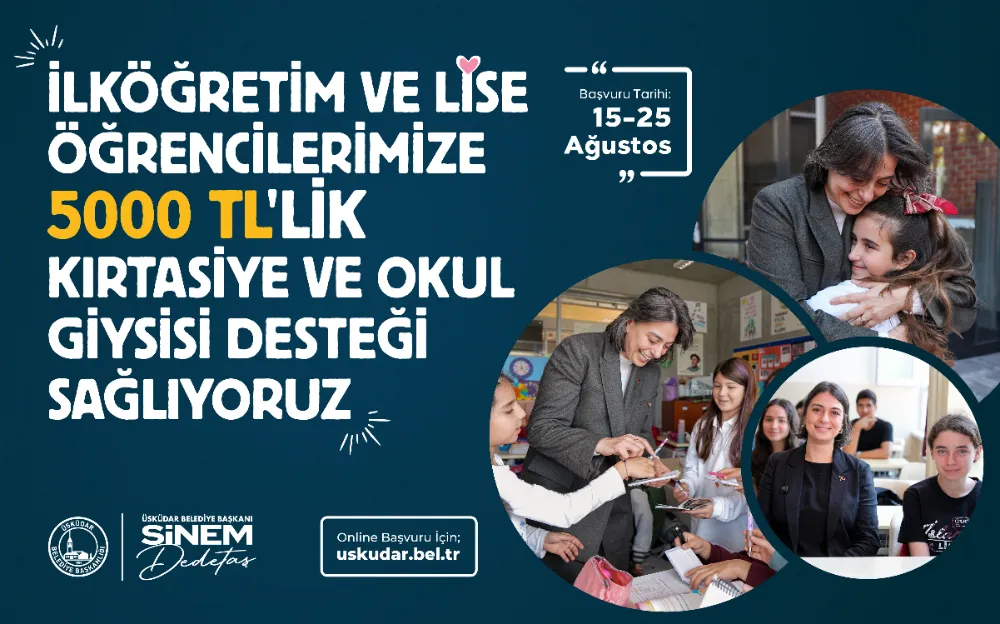 ÜSKÜDAR BELEDİYESİ’NDEN ÖĞRENCİLERE 5 BİN LİRA DESTEK 