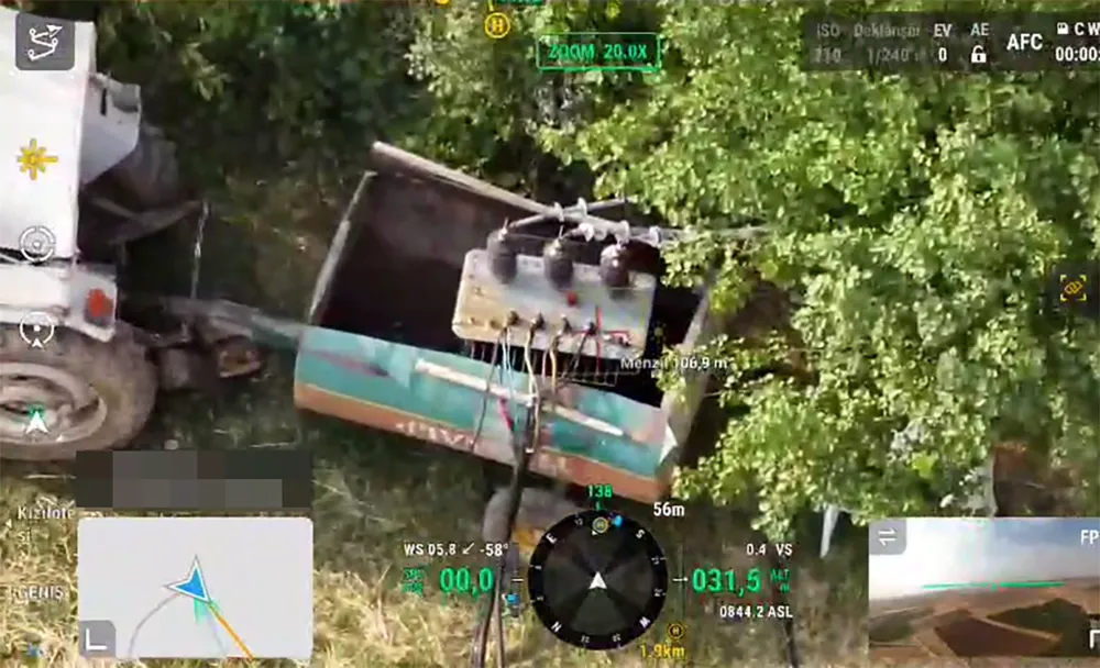 Su Tankerine Gizlenen Kaçak Trafo Drondan Saklanamadı 